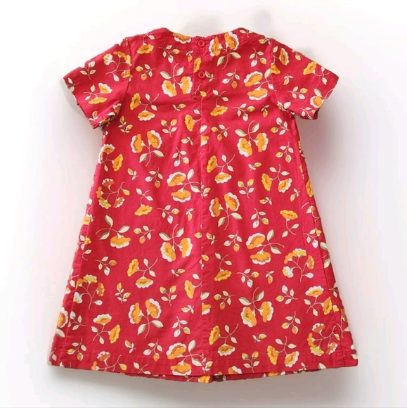 Vtg Hanna Andersson Floral Cotton Dress. Size 5 Colors Red Orange Yellow Green - Picture 4 of 4